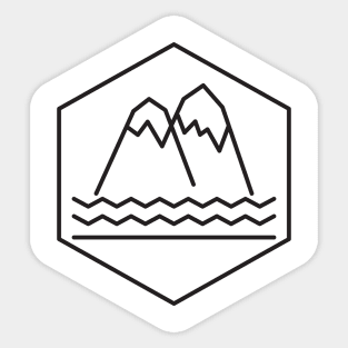 Minimalist Mountains and waves Sticker